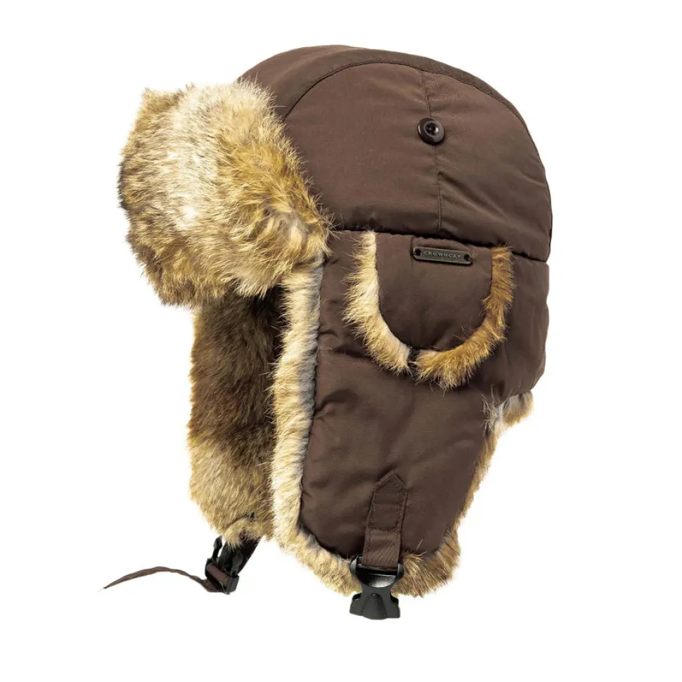 Aviator with Rabbit Trim - Brown/Natural