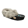 Fur Moccasin - Black Suede