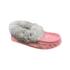 Fur Moccasin - Flamingo Suede