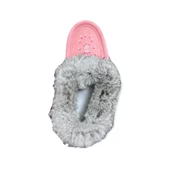 Fur Moccasin - Flamingo Suede