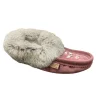 Fur Moccasin - Plum Suede