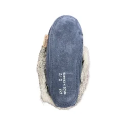 Kid's Fur Moccasin - Navy Suede