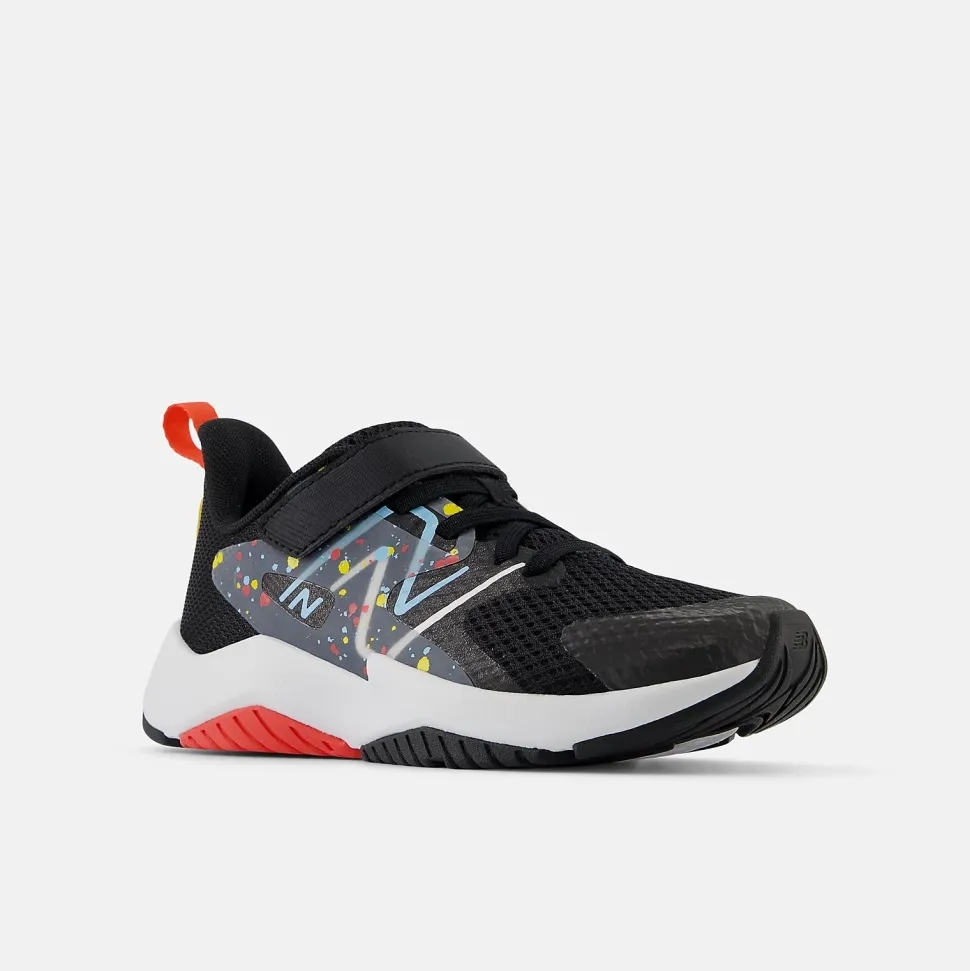 Rave Run v2 Bungee Lace with Top Strap - Black with Blast Red