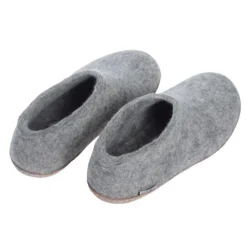 Shoe with Leather Sole - Grey