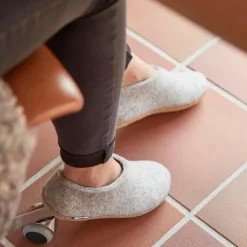Shoe with Leather Sole - Grey