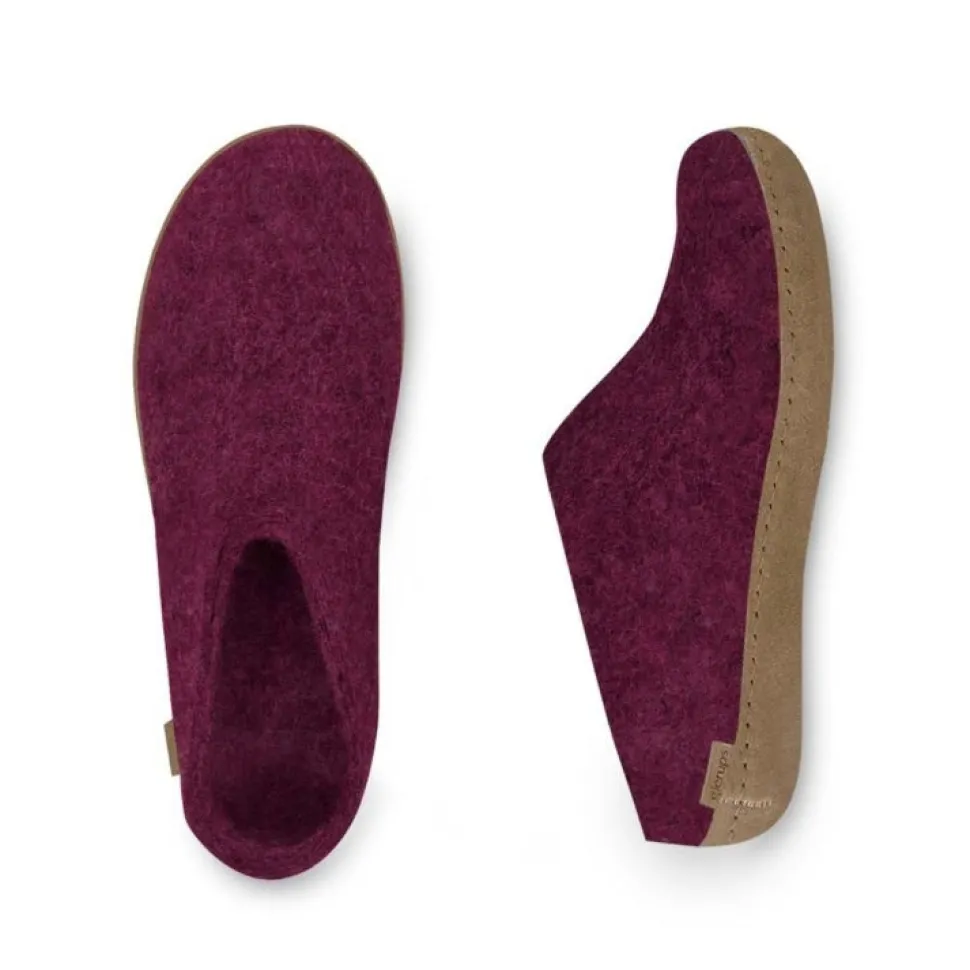 Slip-on with Leather Sole - Cranberry