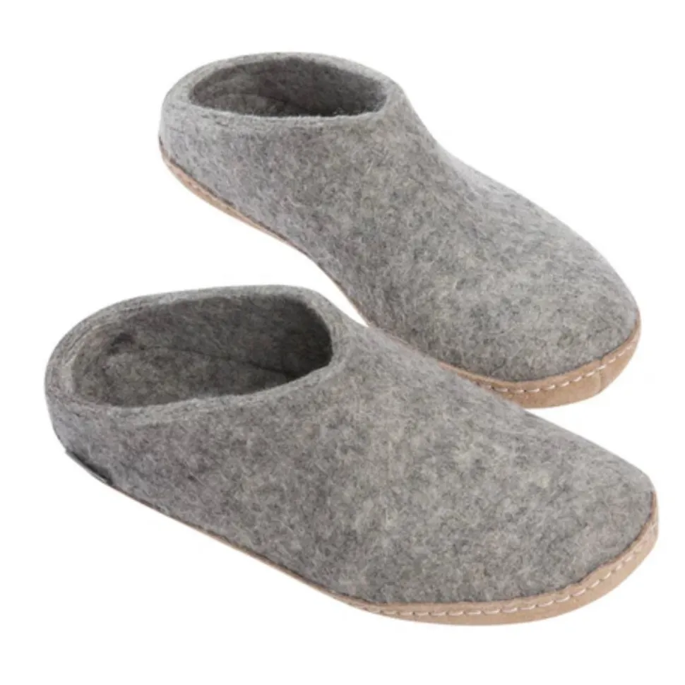 Slip-on with Leather Sole - Grey