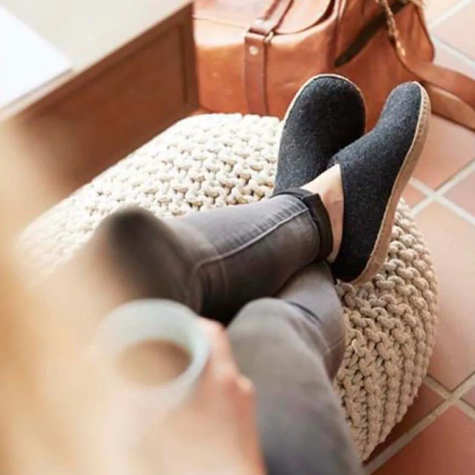 Slip-on with Leather Sole - Charcoal