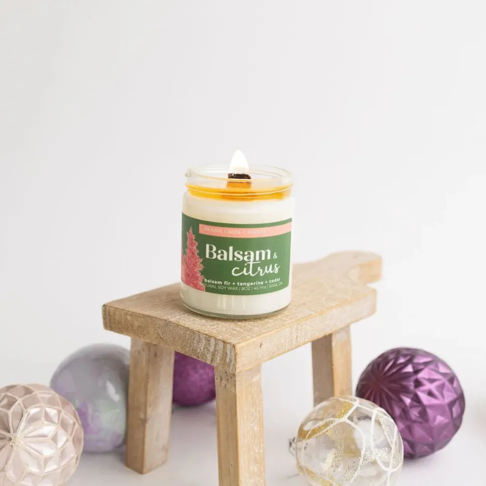 Wood Wick Jar Candle 8 oz - Balsam + Citrus