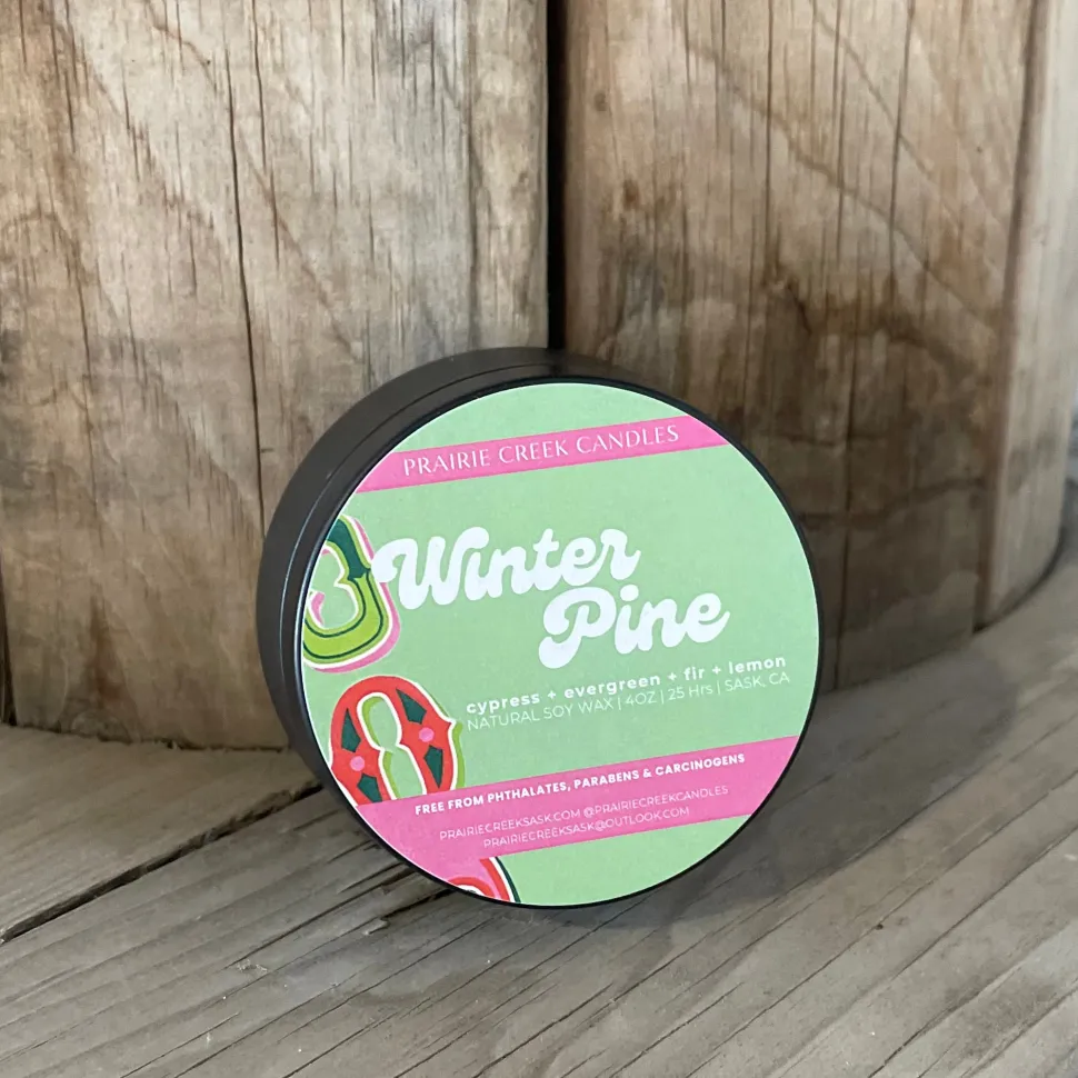 Wood Wick Tin Candle 4 oz - Winter Pine
